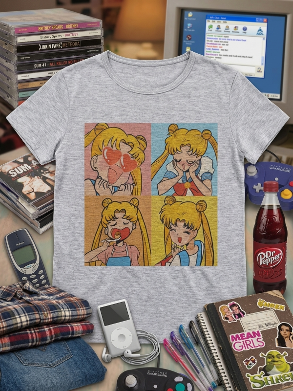 Producto - Remera Mujer Sailor Moon Gris