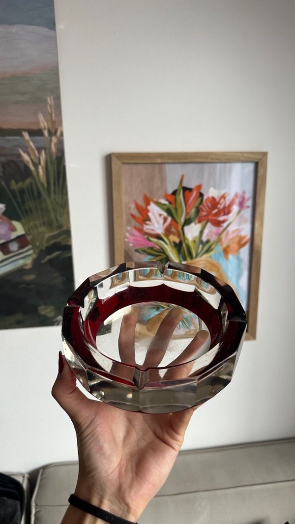 Producto - Cenicero cristal checo bordó