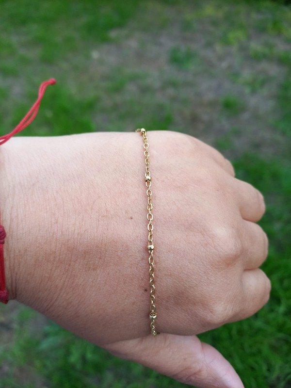 Producto - Cadena Acero Dorado con Borlas largo 45 cm