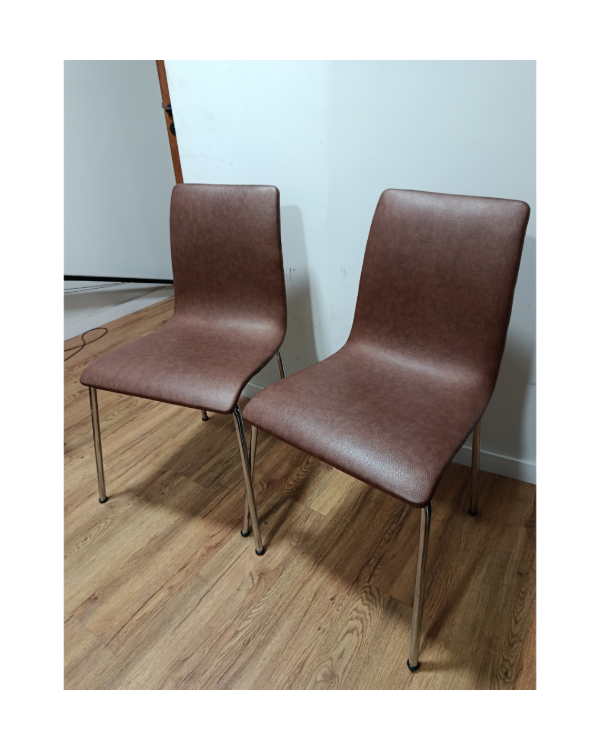 Producto - Sillas Siena Marrones o blancas de ecocuero x 2
