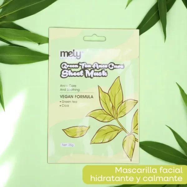 Producto - MASCARILLA FACIAL DE CENTELLA ASIÁTICA Y EXTRACTO DE TE VERDE