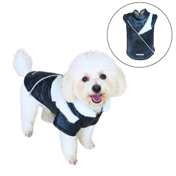 Producto - FRANCHESCA Buzo Cuero Romboide forrado en corderito con detalles cierre