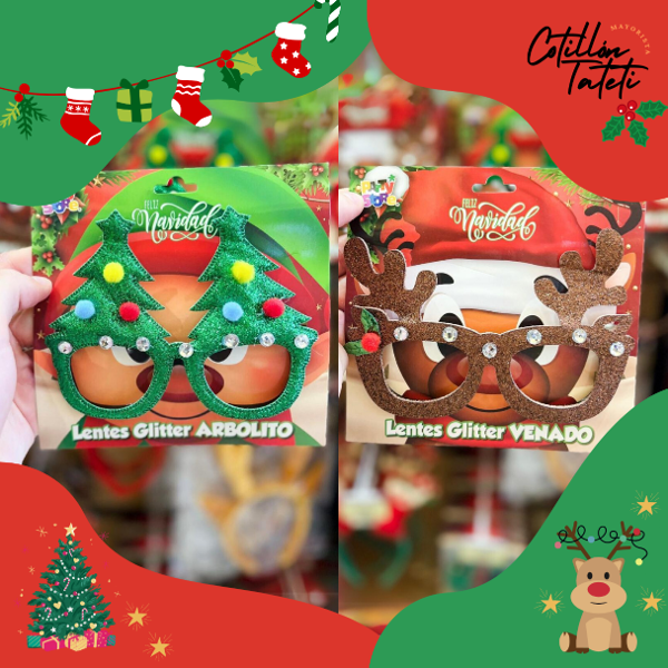 Producto - LENTES GLITTER NAVIDAD