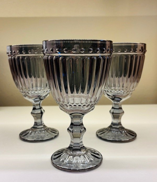 Producto - Set x 6 copas vidrio de agua rayadas