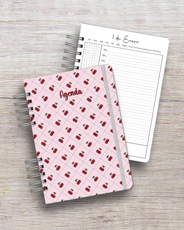 Producto - Agenda Perpetua A5 - 1 día por página - dis. cherry