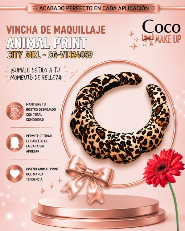 Producto - VINCHA DE MAQUILLAJE ANIMAL PRINT - CITY GIRL - CG-VIN24059