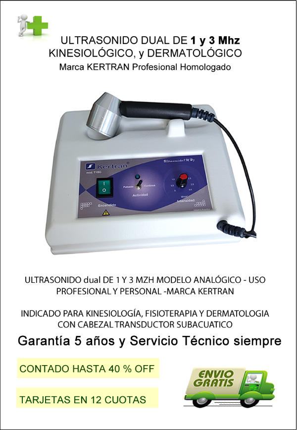 Producto - Ultrasonido DUAL, 1 Y 3 mhz Marca Kertan, Kinesiologia/Dermatología Cavitación