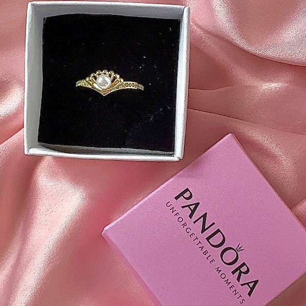 Producto - Anillo réplica Pandora Gold La Sirenita-Acero regulable