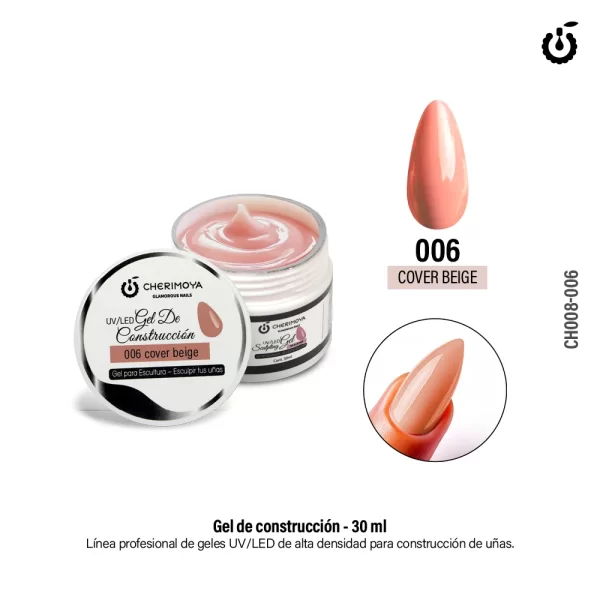 Producto - GEL DE CONSTRUCCION 006 COVER BEIGE UV/LED 30ML CHERIMOYA
