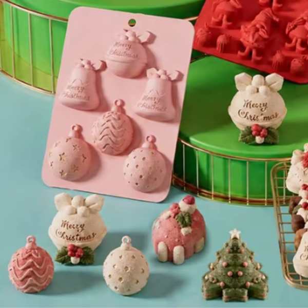 Producto - Molde de Silicona Premium Navideño Diseño de Bolas y Campanas - 0