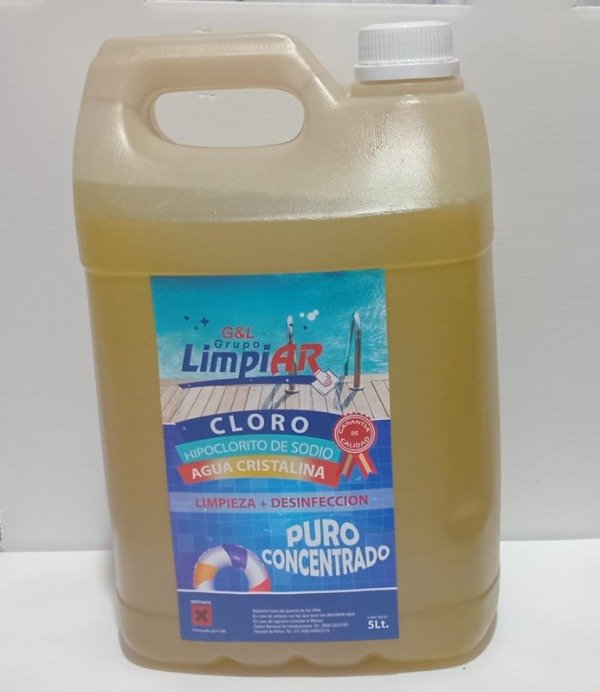 Producto - BIDON CLORO PURO PARA LIMPIEZA X 5 LITROS