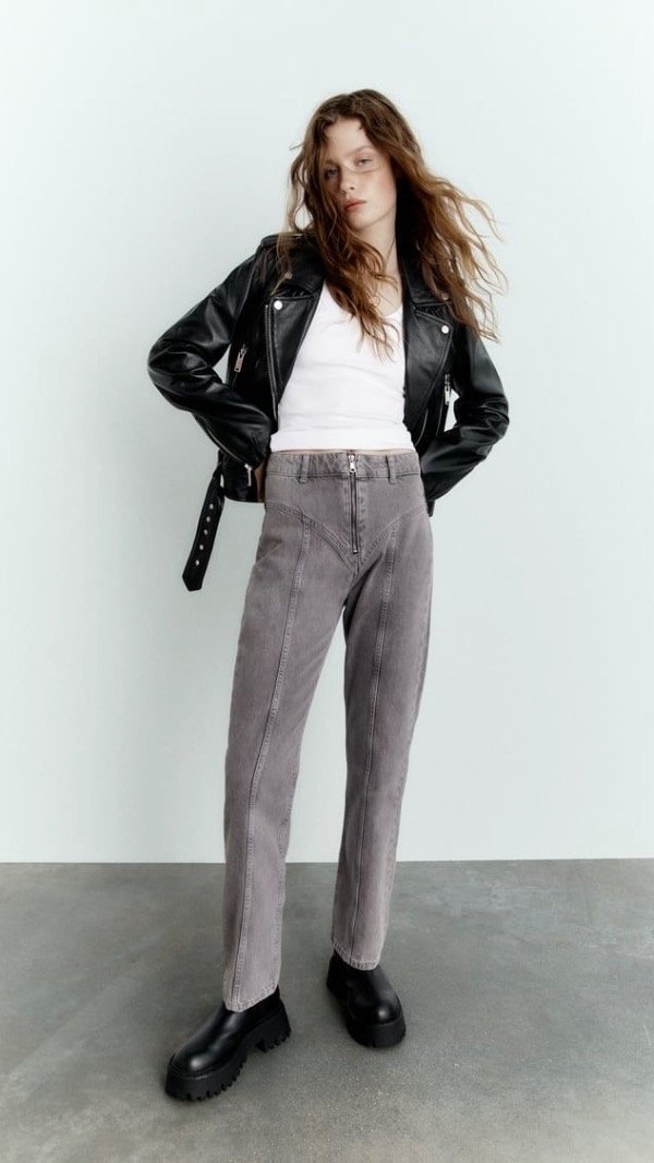 Producto - Jean straight costuras Zara
