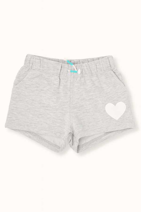 Producto - Short Nena HM Gris Corazon Blanco Glitter (chico)