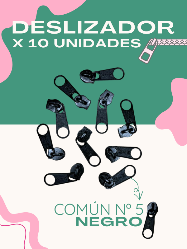 Producto - DESLIZADOR COMÚN N5 "NEGRO" - POR 10 UNI.