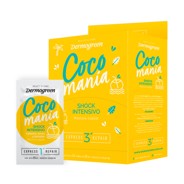 Producto - DERMOGREEN MASCARILLA CAPILAR REPARACIÓN TOTAL COCOMANIA X24UNID.