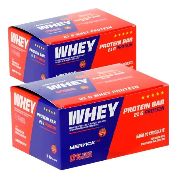 Producto - Whey Protein Bar x 21 Grs c/u - SIN TACC caja x12u MERVIK LAB - 0