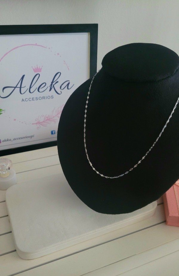 Producto - Cadena martillada (50cm) de acero blanco