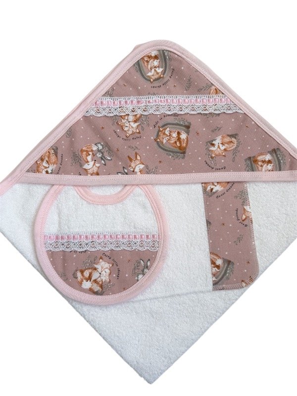 Producto - Toalla Babero Babita rosa bebé