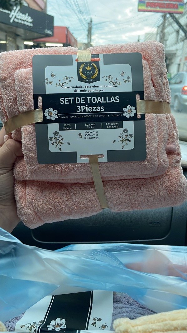Producto - SET TOALLA 3 PIEZAS ROSITA
