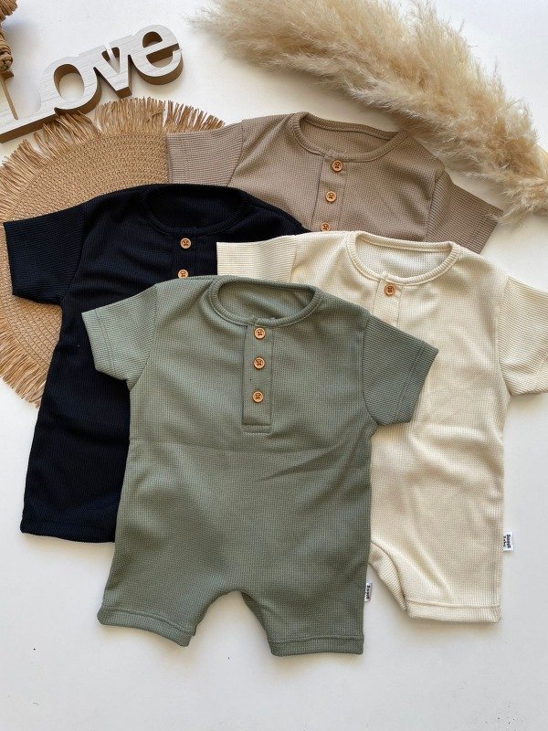 Producto - Romper Pañalero Bebe Wafle - COD 803