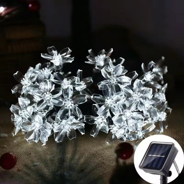 Producto - Guirnalda 80led Luz Solar Flor Cerezo 10mts Exterior Navidad - 1