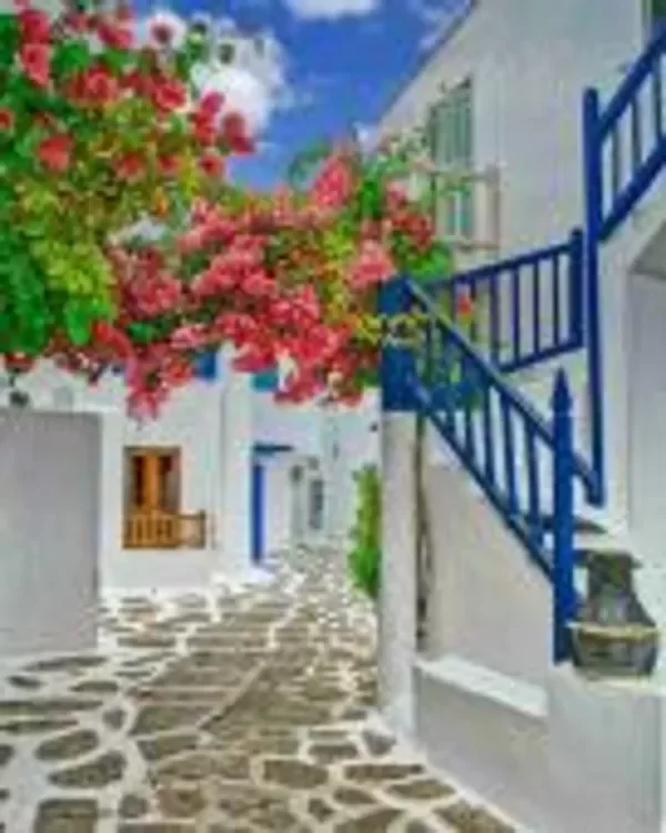 Producto - Kit De Pintura Con Diamantes Diamond Painting 30x40cm - Calles Florales Mykonos