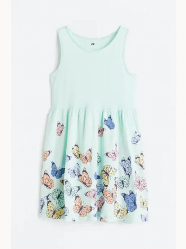 Vestido HyM talle 4/6 mariposa celeste