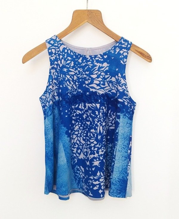 Producto - Blusa Pasión -estampa Enredadera en azul-