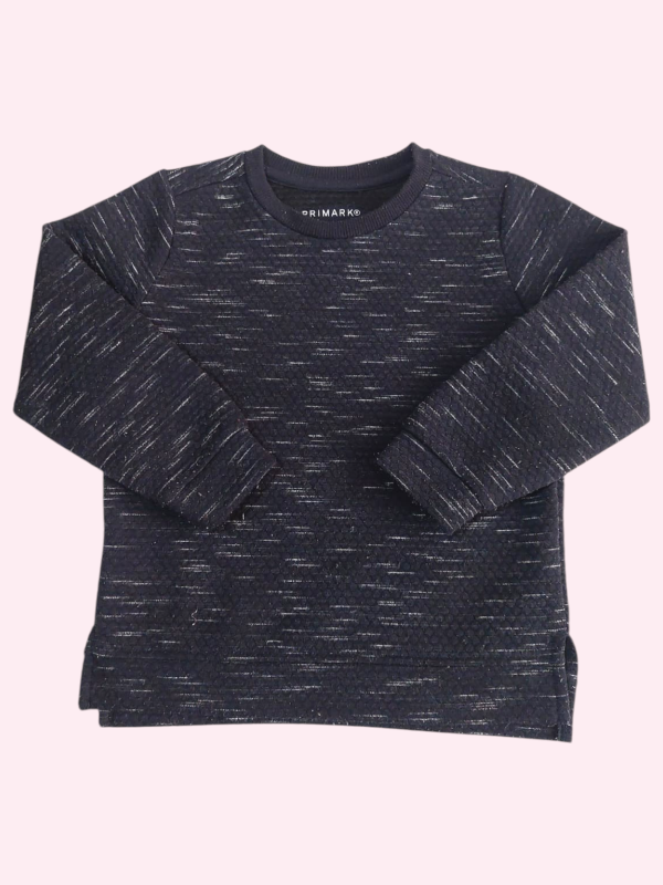 Producto - Buzo azul jaspeado con blanco Primark 4/5 años