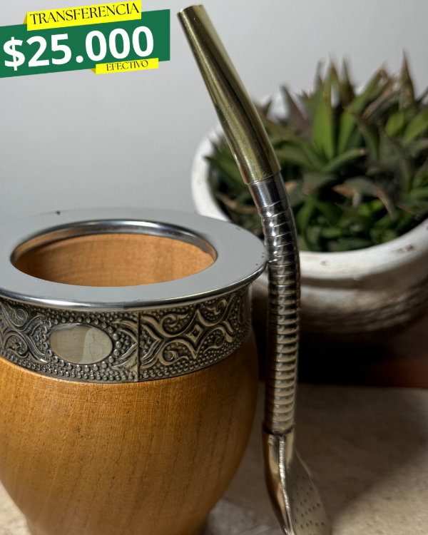 Producto - BOMBILLON ALPACA TORNEADA PICO DE BRONCE