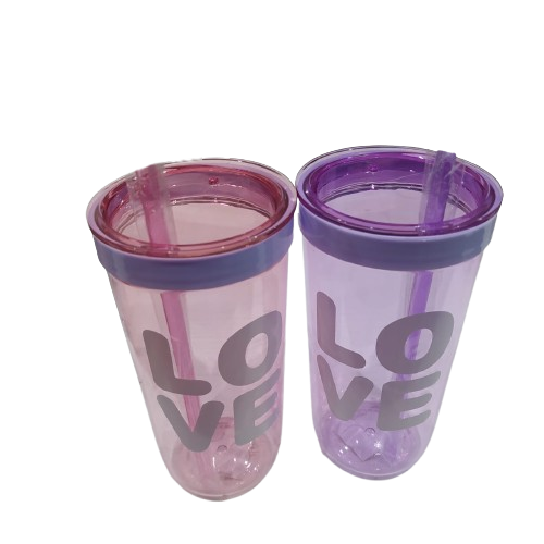 Producto - Vaso Plastico Verano Love 400ml Con Bombilla 34622