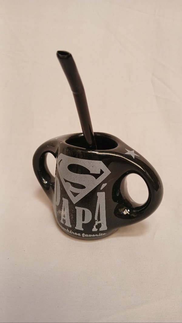 Producto - Mate Ronda - Super Papá blanco