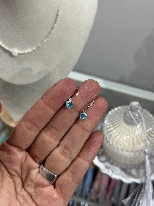 Producto - Argollas corazón turquesa