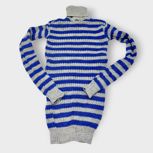Producto - Polera Tejida Rayada Gris y Azul T12, T16 Niño