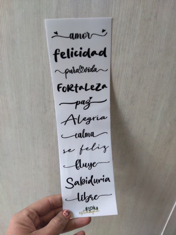 Producto - UV Tiras 8x28cm Palabras #7