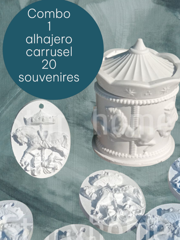 Producto - kit carrusel alajero y 20 souvenirs blanco