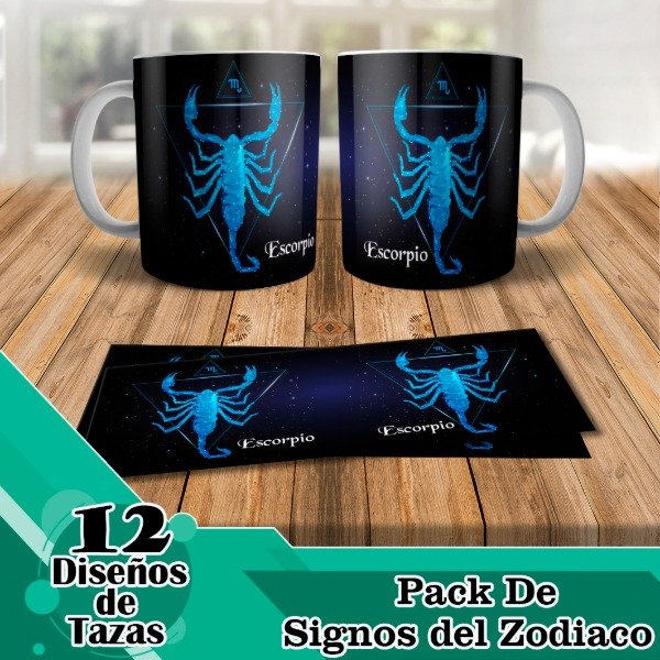 Producto - Diseños Digitales / Plantillas Para Tazas De Signos Del Zodiaco M1