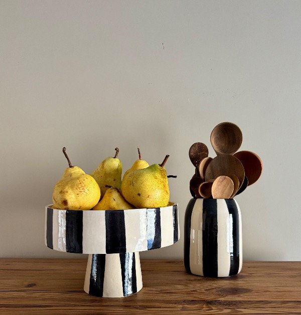 Producto - Porta utensilios Tambor Rayas negro- A PEDIDO - 1