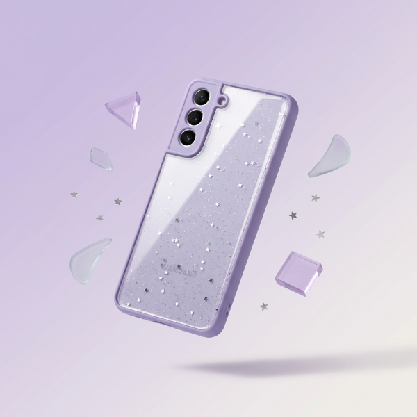 Producto - Clear borde lila estrellas