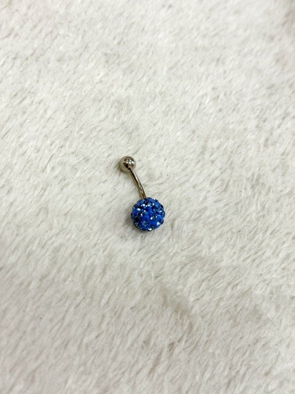 Producto - Piercing para ombligo bolita de fuego azul (acero quirúrgico)