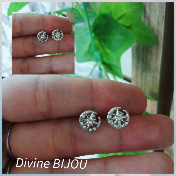 Producto - Aros luna con sol acero