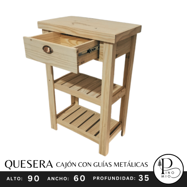 Producto - MESA QUESERA CON CAJÓN-GUÍAS METÁLICAS