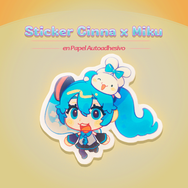 Producto - Miku c/Cinna en cabeza (sticker)
