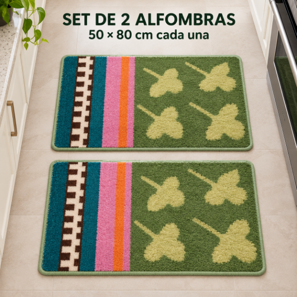 Producto - SET DE 2 ALFOMBRAS PIE DE CAMA GRUESAS 50X80CM ART DECO - 12