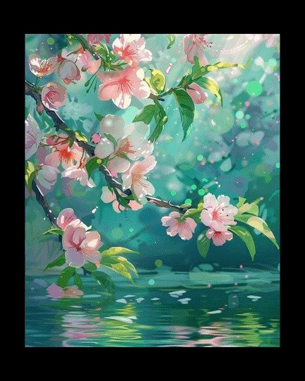 Producto - DIAMOND PAINTING 40X50 FLORES DE CEREZOS