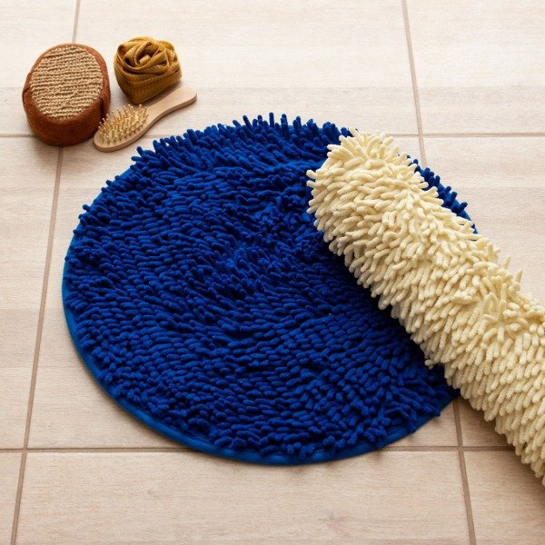 Producto - Alfombra Shaggy Circular Azul