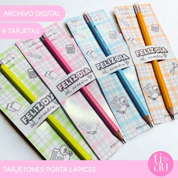 Producto - Tarjetones porta lápices Día del maestro