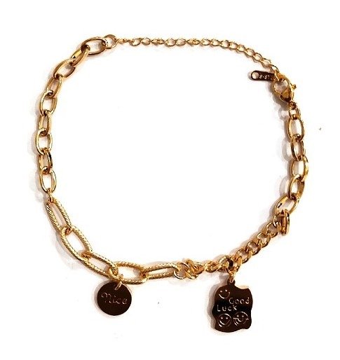 Producto - PULSERA ACERO DORADO CON DIJE X PCS 1468-22-3-3