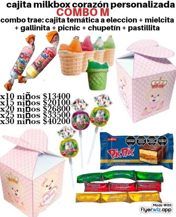 Producto - Combo m cajita corazón con golosinas