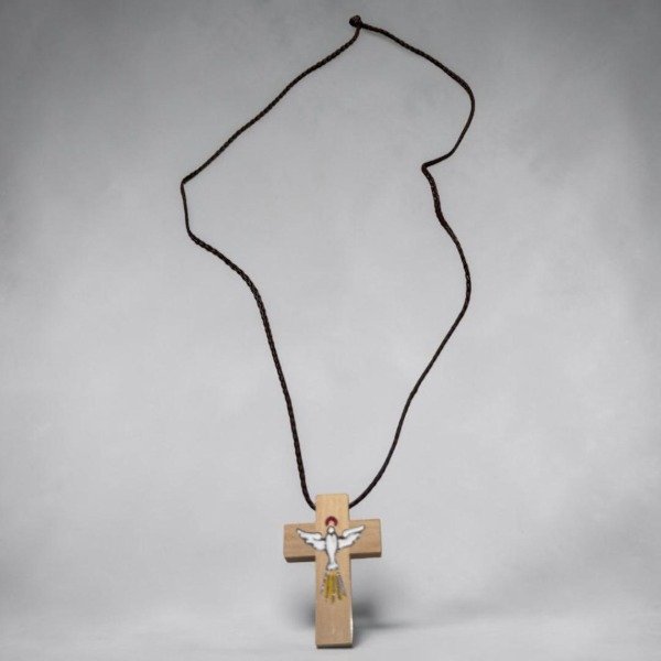Producto - CRUZ MADERA BAUTISMO-COMUNION-CONFIRMACION - ESPIRITU SANTO PALOMA (Cod.MD-097)